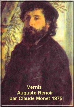 peinture au Vernis, Auguste Renoir  par Claude Monet 1875